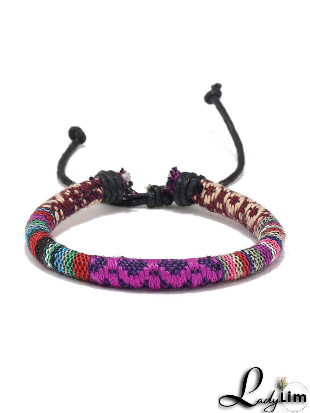 Multicolor Ethnic Style Drawstring Boho Bracelet