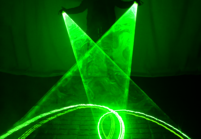 Green Laser Vortex Glove - Tunnel Effect RGB Whirlwind Laser Palm Gyroscope Gloves CSTWIRE