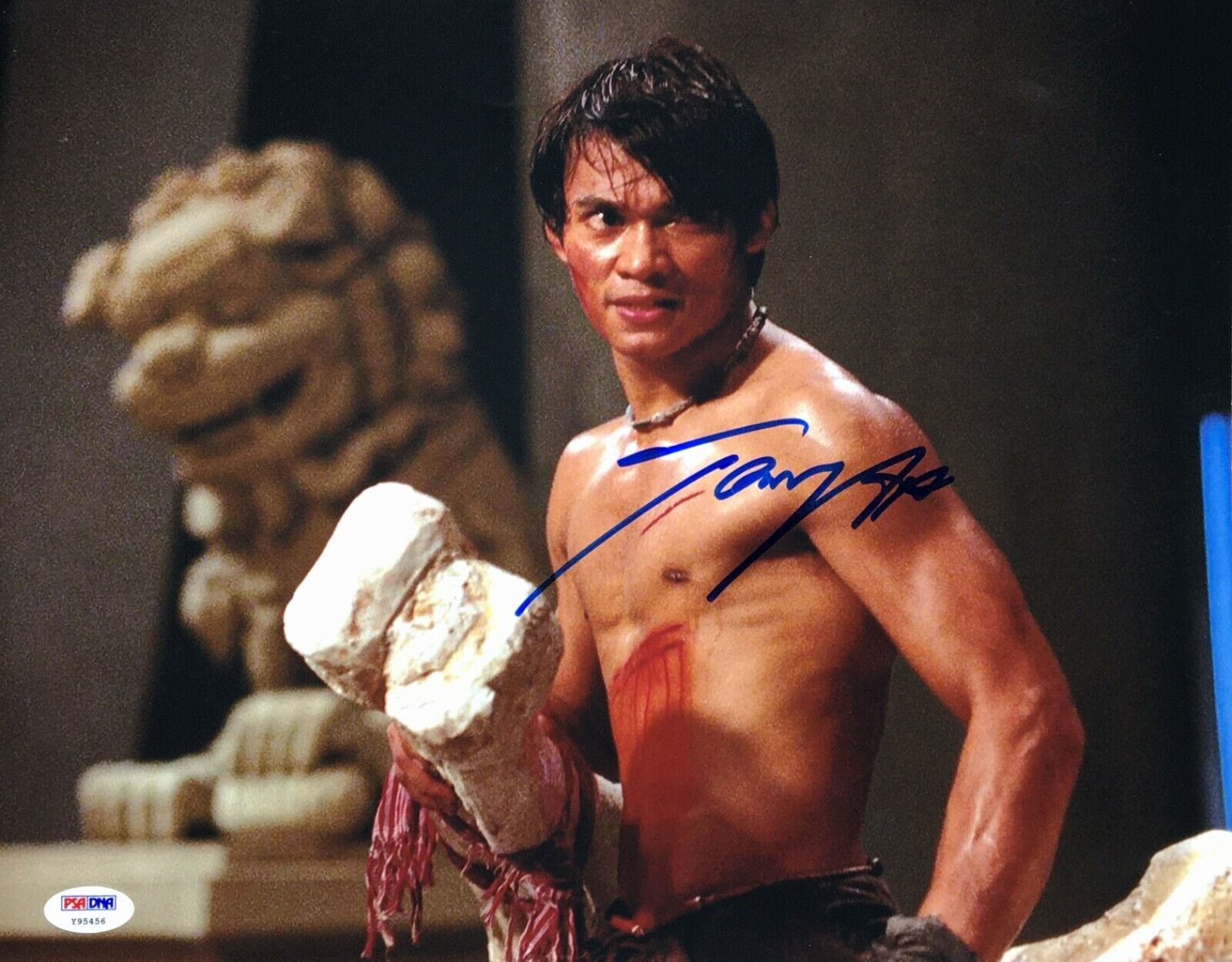 Tony Jaa Signed 'Ong-Bak: Muay Thai Warrior' 11x14 Photo Poster painting PSA Y95456