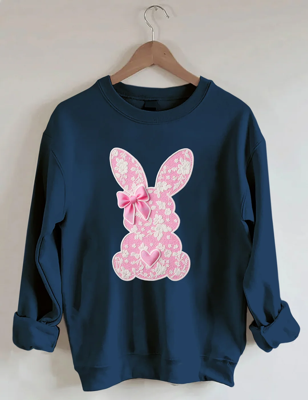 White Lace Bunny Coquette Bow Sweatshirt