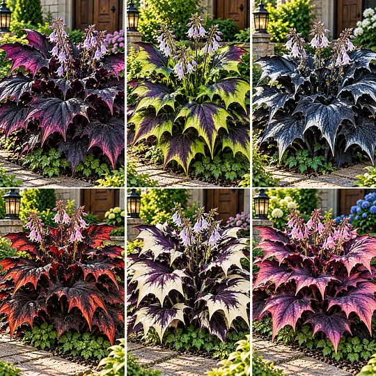 Batwing Hosta in shaded garden landscape
