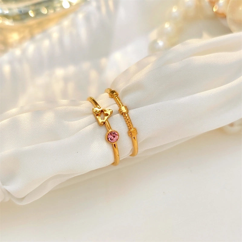 Elegant Streetwear Geometric 304 Stainless Steel Plating Open Rings