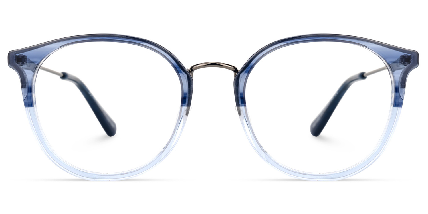 Ohad Blau Kristall Rund Brille Blau