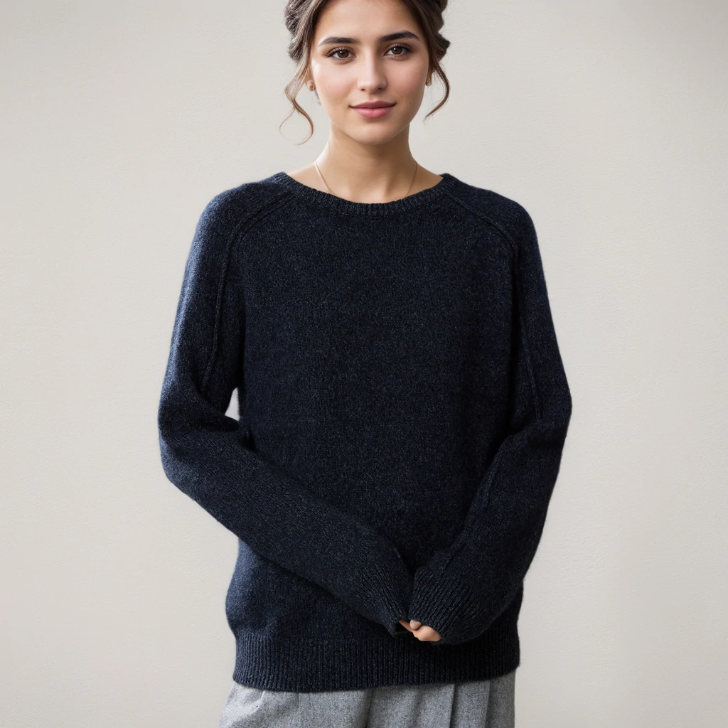 Pull en cachemire pour femme, ample, chaud, confortable, épais, idée de fil- SOIE PLUS