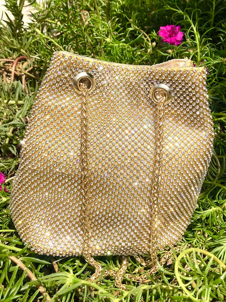 Rhinestone Chain Bucket Bag shopify Stunahome.com