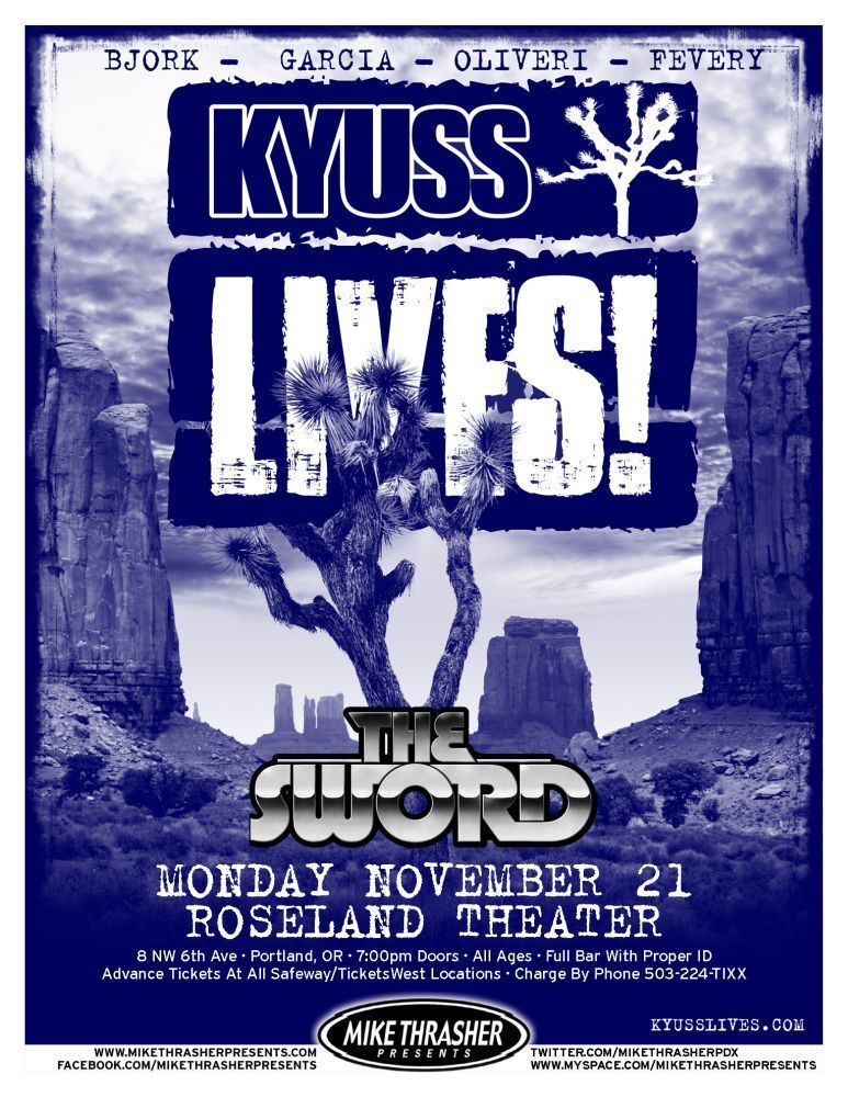 KYUSS LIVES! 2011 Gig POSTER Portland Oregon Concert