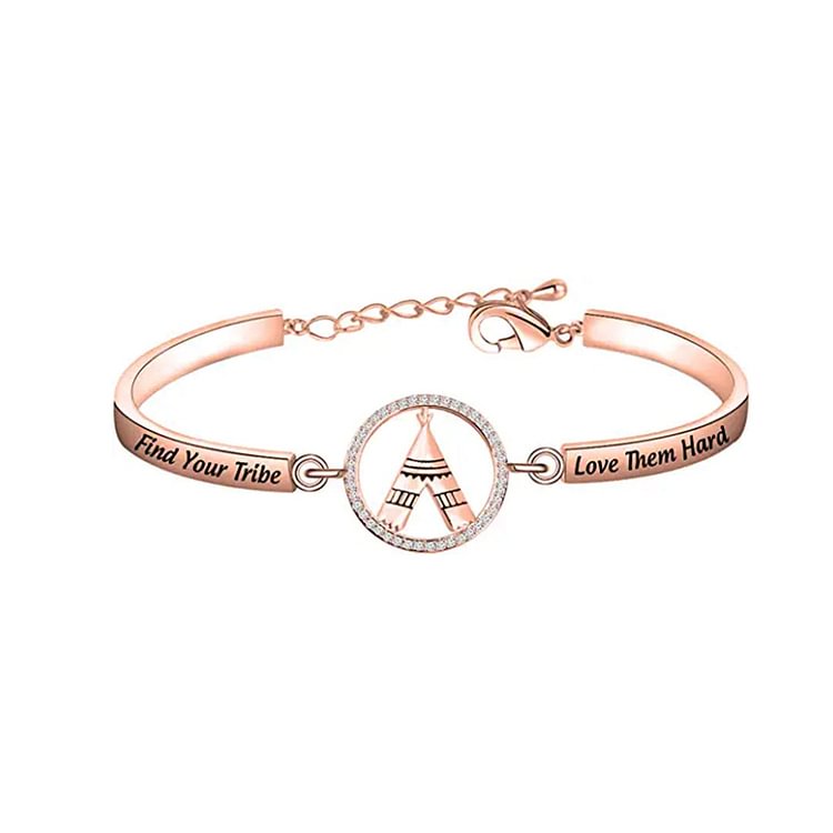 For Friend - Find your tribe love them hard Tent Bracelet