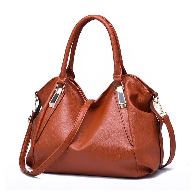 Women’s Large Pu Leather Solid Color Fashion Square Zipper Crossbody Bag