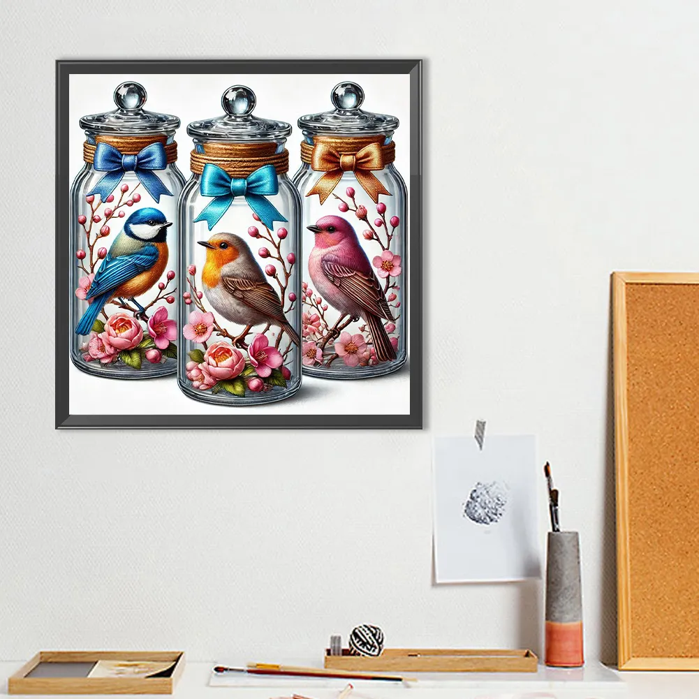 Diamond Painting - Full Round Drill - Bottle Bird(Canvas|40*40cm)