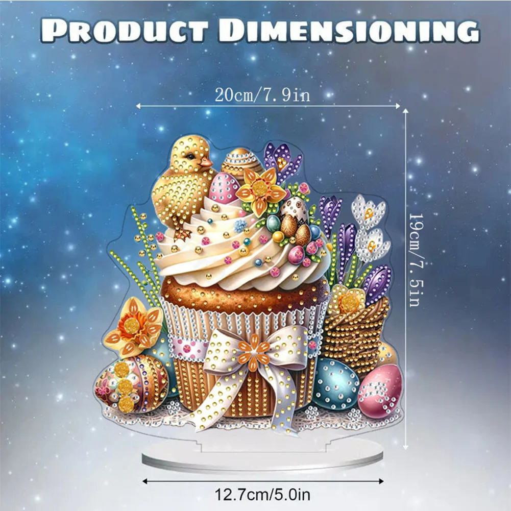 DIY Easter Cake Special Shaped Acrylic Desktop Diamond Painting Art Office Decor