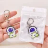 6PCS Space Travel Astronaut Creative Cartoon Acrylic Keychain Kids School Bag Pendant Gift 