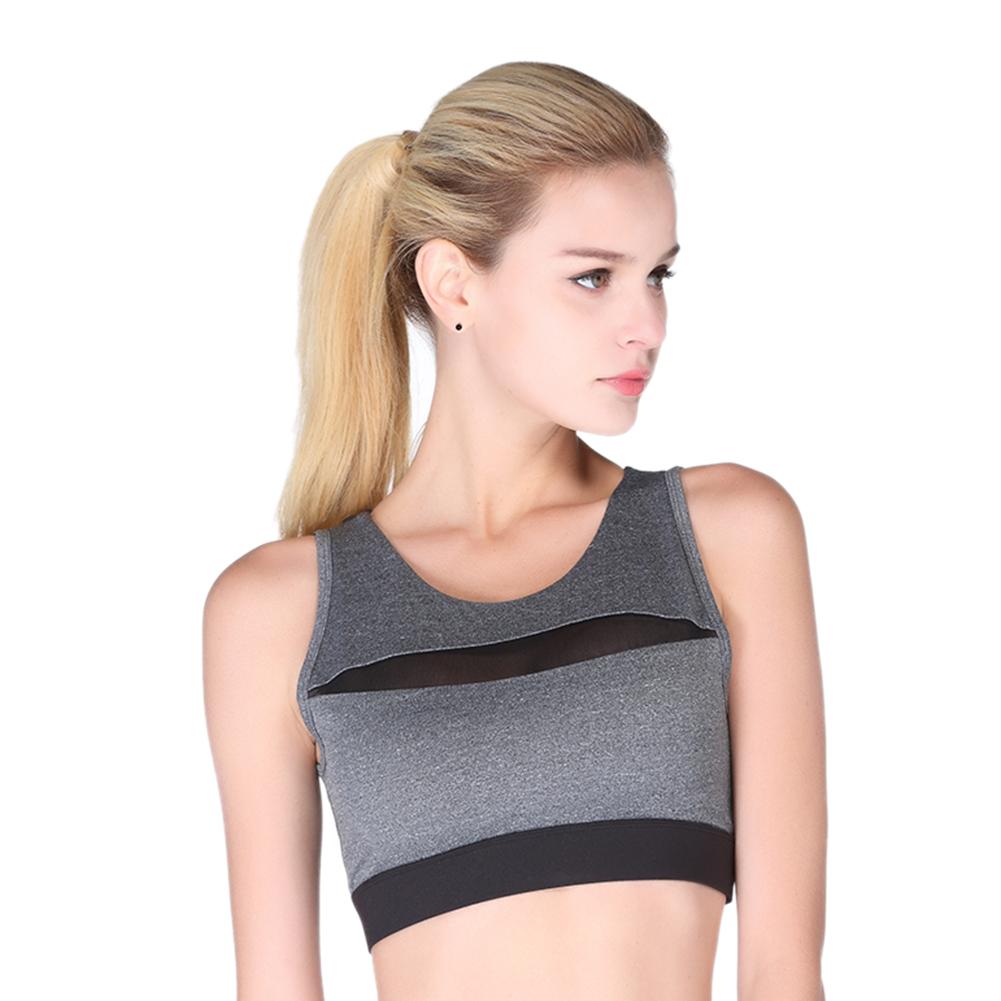 

Sexy Women Mesh Hollow Fitness Sports Yoga Gym Bra Padded Shockproof Vests, Grey, 501 Original