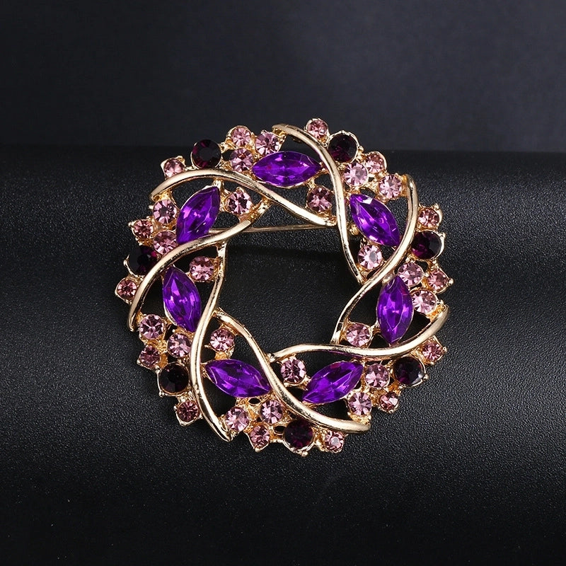 Korean Style Pin Flower Alloy Plating Rhinestones Women’S Brooches