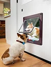 Cat Flap Door with 4 Way Security Lock Cat Dogs Flap Doors Cat Puppy Safety Gate