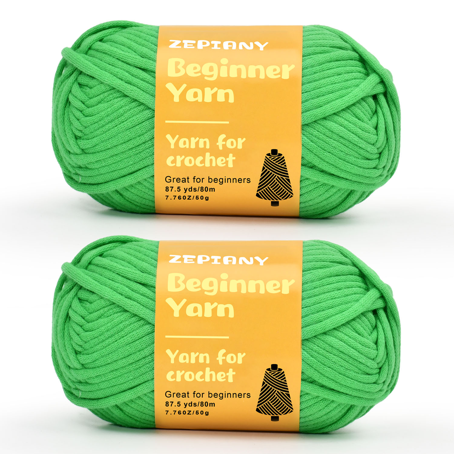 200g Beginners Easy Yarn for Crocheting, 273 Yards Grass Green Crochet Yarn  with Easy-to-See Stitches, Chunky Thick Cotton-Nylon Blend, Pefect for