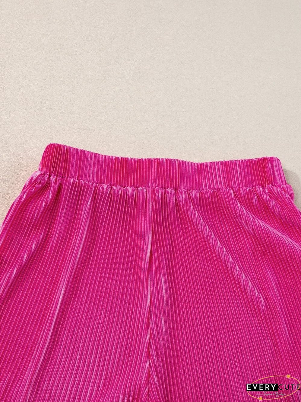 Women's Pink Pleated Shorts and Top Set