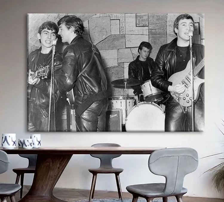 Beatles Performing At The Cavern Club Canvas Wall Art
