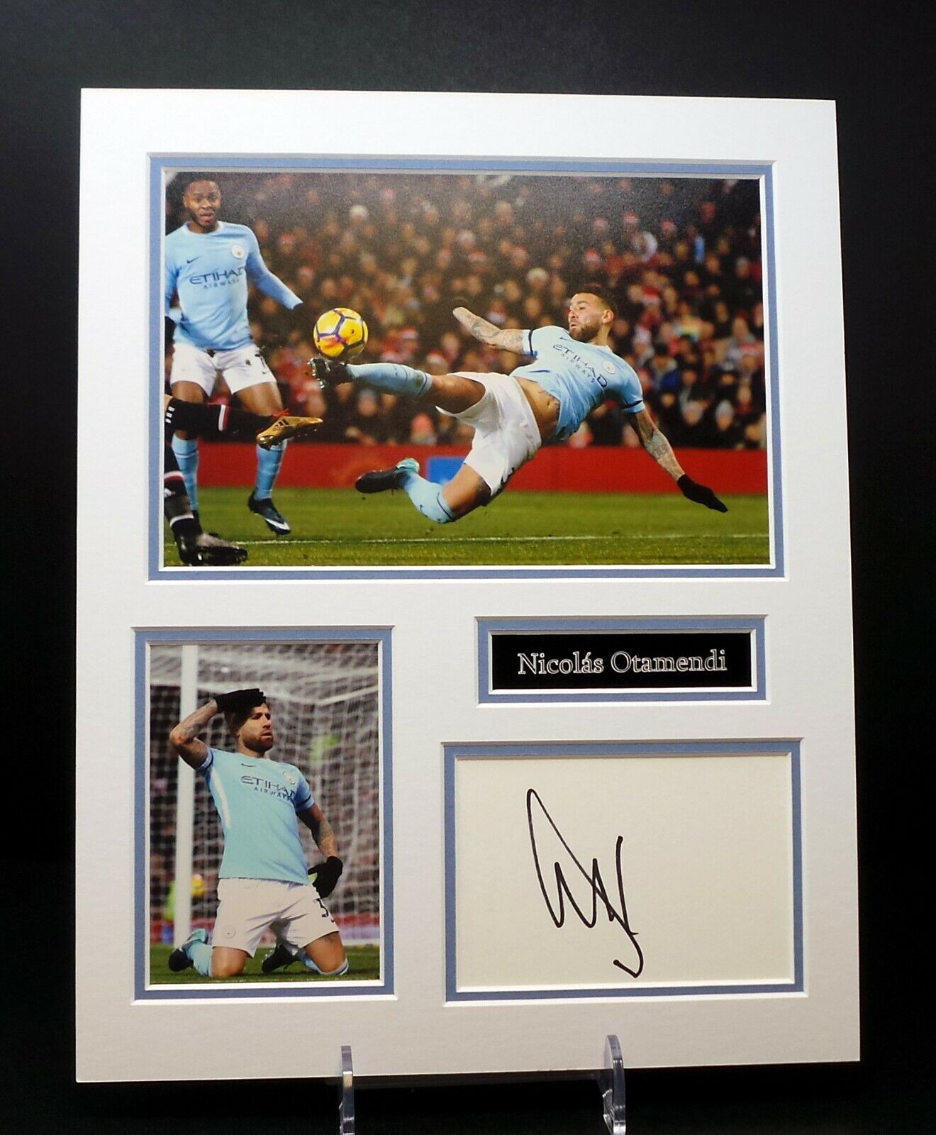 Nicolas OTAMENDI Signed Mounted Photo Poster painting Display AFTAL RD COA Manchester City