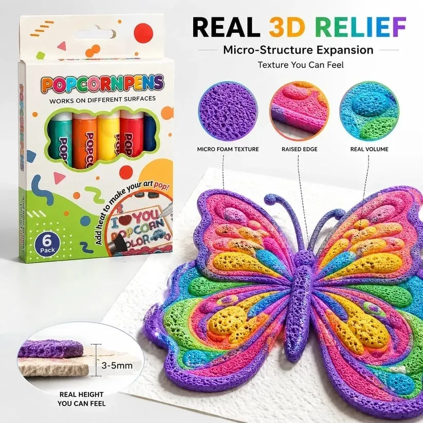 🔥Last Day 50% OFF🎁🔮Magic Pen &ndash; Draw 3D with one stroke!🎄 DIY Bubble Popcorn Drawing Pens🔥