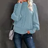Women Long-sleeved Knitted Solid Color Sweater
