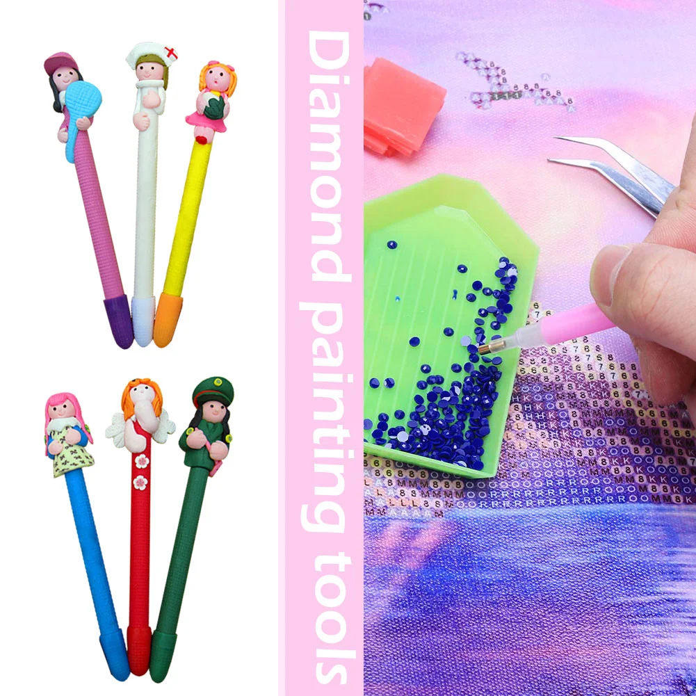 DIY Diamond Painting Doll Pencil Pen Square Round Stone Drill Point Tool【Random Style】