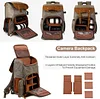 Retro Kamerarucksack DSLR Rucksack,Spiegelreflex Kameratasch Fotorucksack mit Gepolsterter Einlage,f&uuml;r Canon Nikon Sony Spiegelreflexkameras,Drohne,Objektiv,Laptop,Stativ und Zubeh&ouml;r