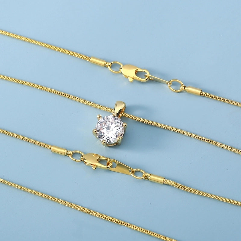 Copper 16K Real Gold Geometric Pendant Necklace