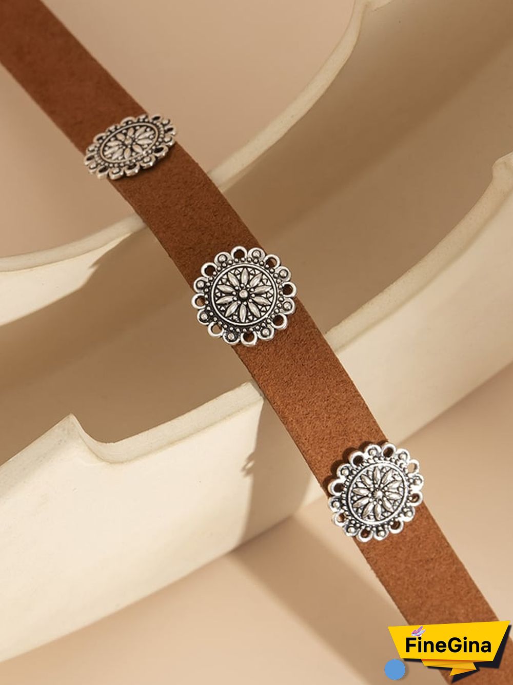 Vintage Ethnic Style Flannelette Three-dimensional Flower Plate Necklace