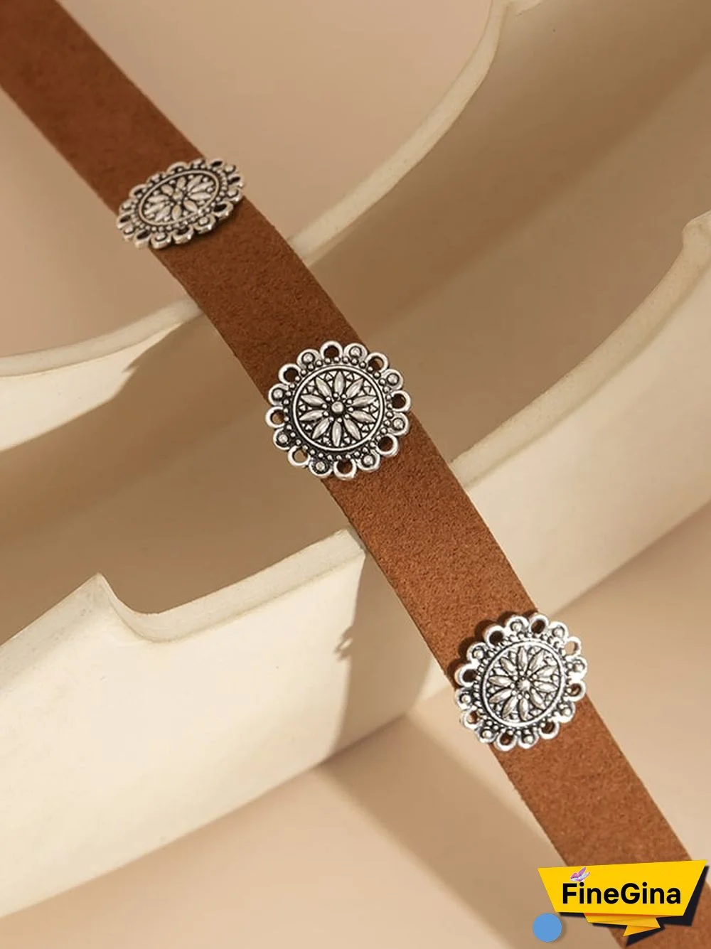 Vintage Ethnic Style Flannelette Three-dimensional Flower Plate Necklace