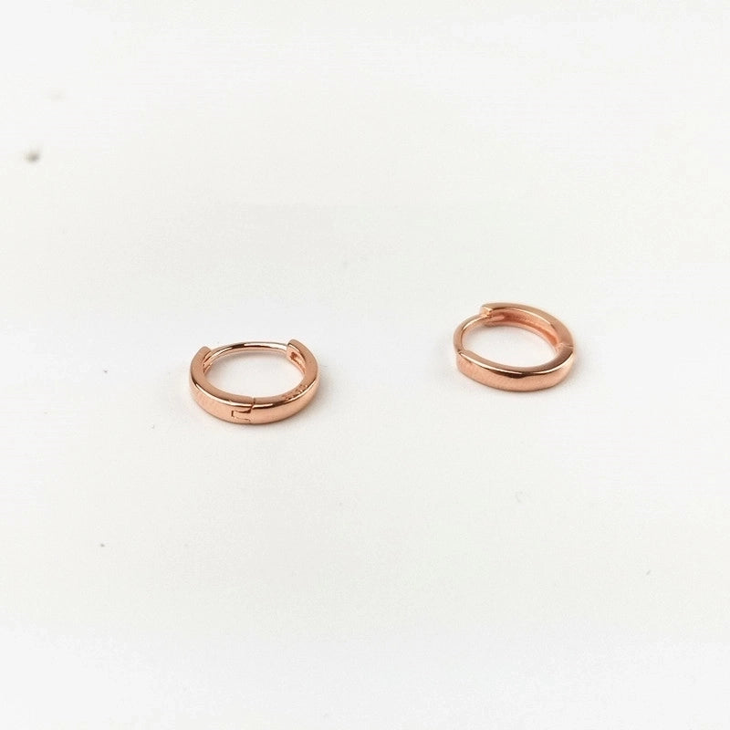 1 Pair 925 Sterling Silver Solid Color Hoop Earrings