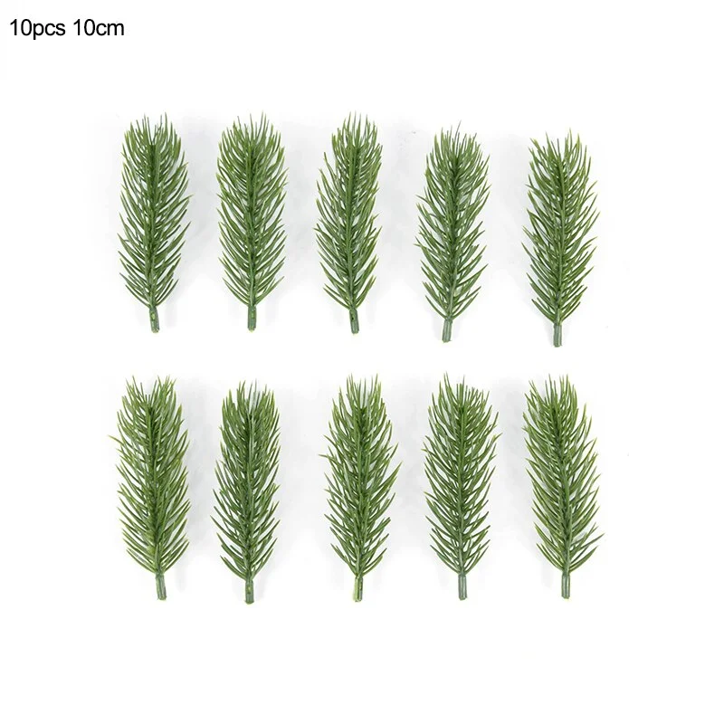 10/20pcs Artificial Pine Branches Needle Fake Plants Christmas Wreath Garland Decorations for Home Xmas Tree Ornament DIY Craft