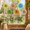 6PCS Flowers 5D DIY Diamond Painting Wind Chimes Suncatcher Kit Double Sided Diamond Art Kits Suncatcher with Crystal Pendant for Home Wall Window Decor Adults DIY Art Craft