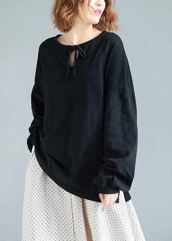 VCSHOES black cotton box top long sleeve Knee fall top