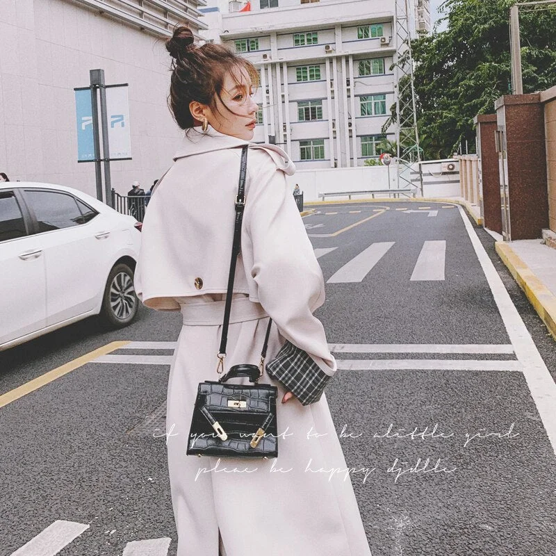 Brand New Fashion Women Trench Coat Double-Breasted Long Beige Duster Coat for Lady Outerwear Spring Autumn Female Clothes