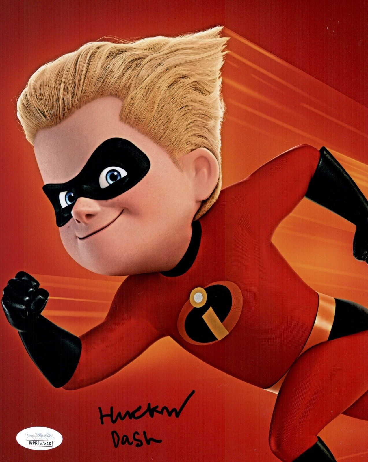 HUCK MILNER Signed INCREDIBLES 2 Dash 8x10 Photo Poster painting In Person Autograph JSA COA