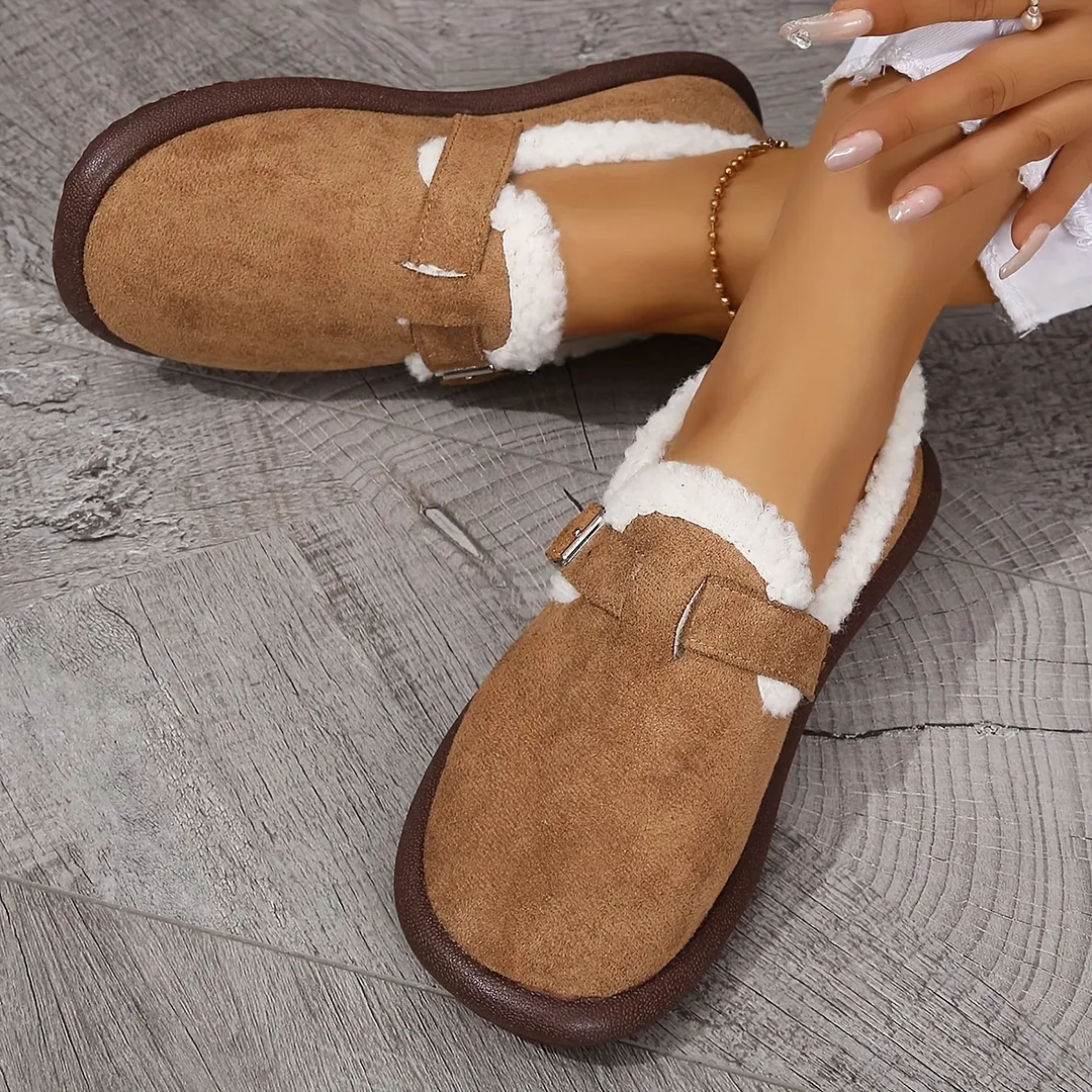 🔥LAST DAY 50% OFF -WOMEN'S PLUSH ROUND TOE SLIP-ON FLATS-BUY 2 FREE SHIPPING