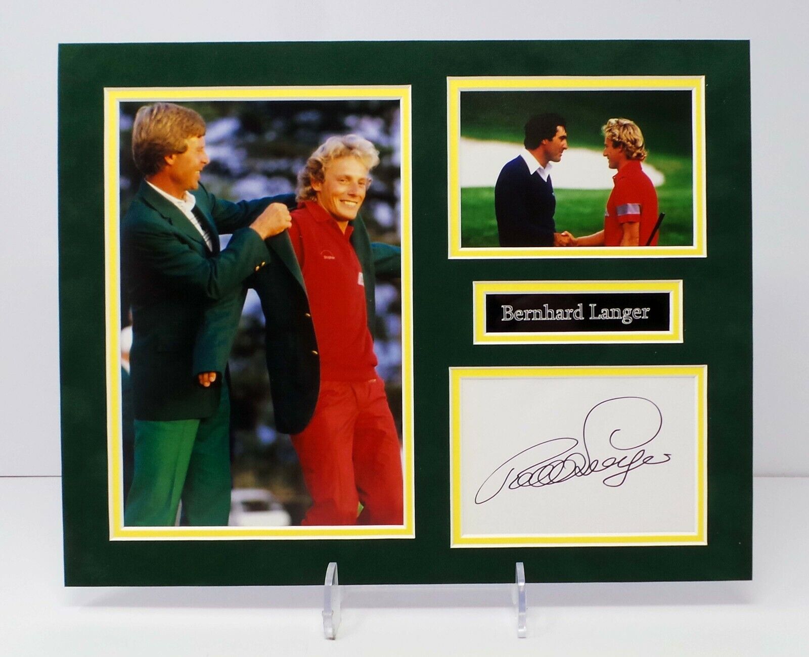 Bernhard LANGER Signed Mounted Photo Poster painting Display AFTAL RD COA Masters Golf Winner