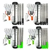 Thatch Rake with Wheels Steel Metal Dethatcher Rake with Adjustable Handle for Cleaning Dead Grass Loosening Soil Lawn Care
