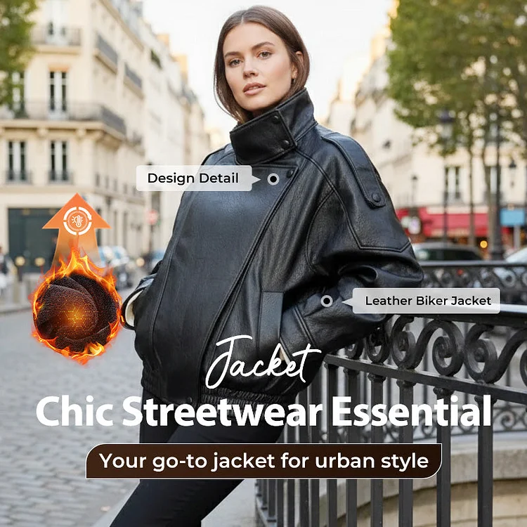 Giacca Biker in Ecopelle - Stile Grintoso e Comfort Quotidiano