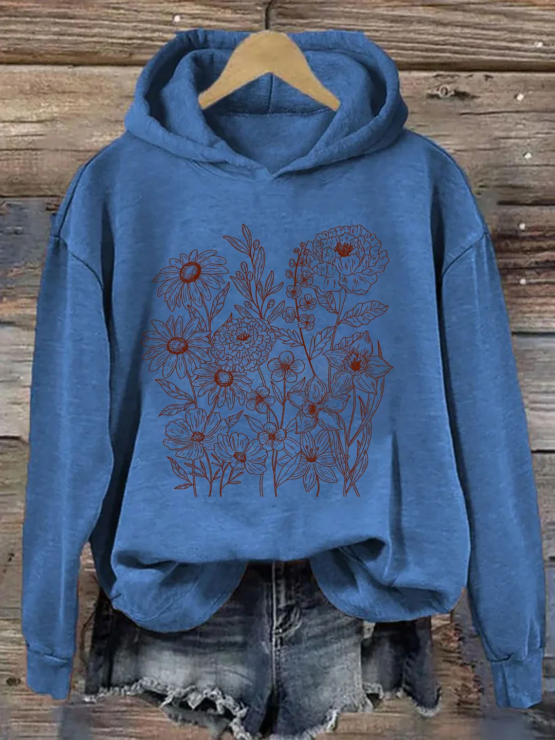 Retro Wildflower Bouquet Hoodie