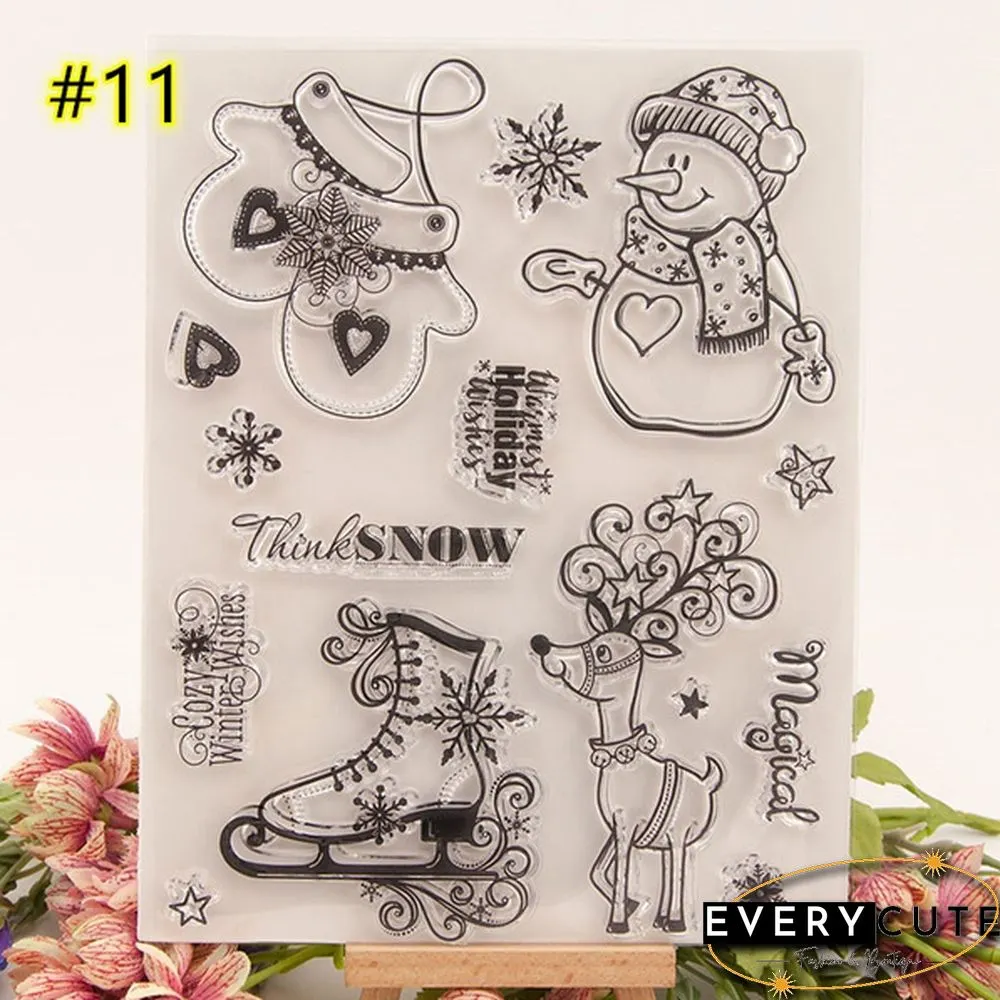 Santa Claus Merry Christmas Transparent Clear Stamps for Scrapbooking DIY Silicone Seals
