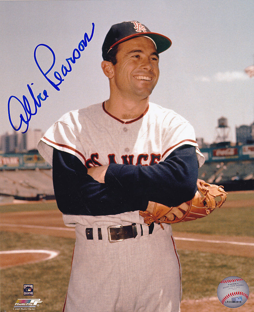 ALBIE PEARSON LOS ANGELES ANGELS ACTION SIGNED 8x10