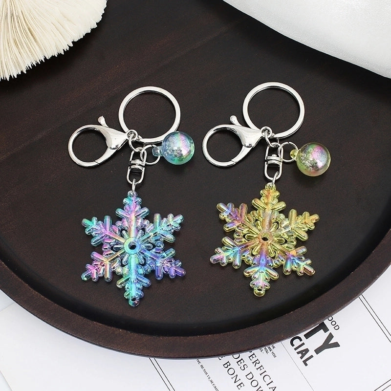 Cute Snowflake Arylic Christmas Women’s Bag Pendant Keychain
