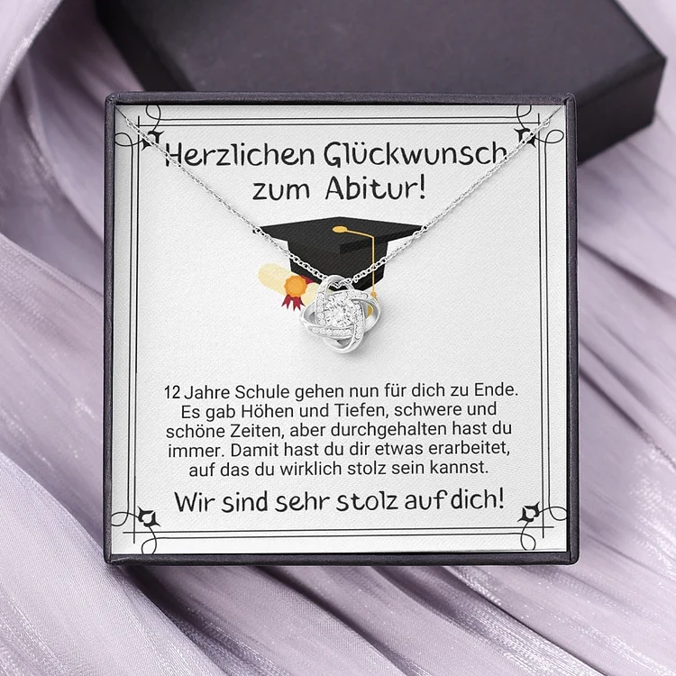 Kettenmachen 925 Sterling Silber Halskette- An Meine Tochter Herzlichen Glückwunsch zum Abitur-Geschenk mit Nachrichtenkarte 