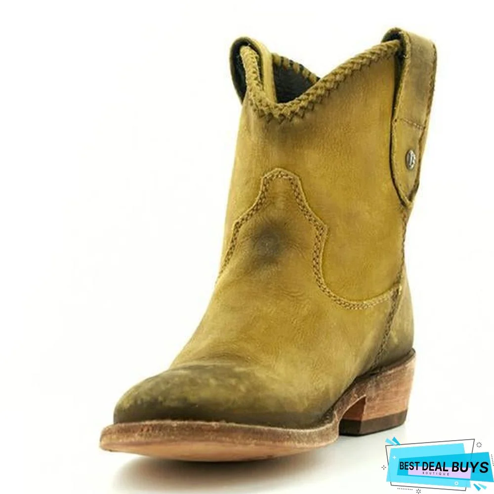 Chunky Heel Women Ankle Martin Boots