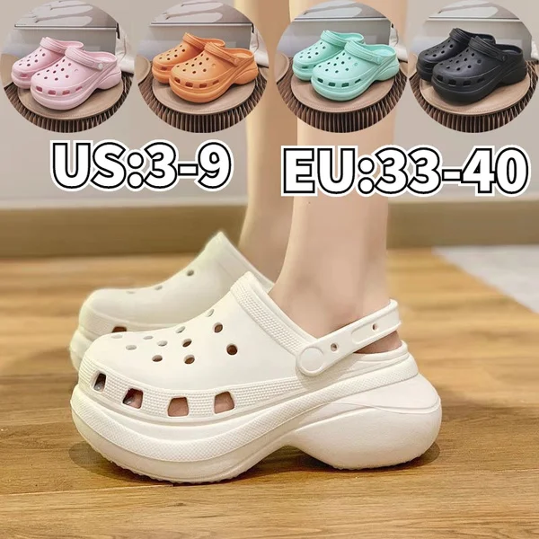 Breathable Clogs New Women's Casual Sandals Wedge Garden Shoes Breathable Hole Shoe Thick Soled Anti-Skid Outdoor Slippers