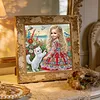 M&auml;dchen und Katze speziell geformte 5D-DIY-Teilbohrer-Diamanten-Punkte-Edelstein-Kunst-Kits f&uuml;r Erwachsene Anf&auml;nger-Wohnaccessoires Diamanten-Gem&auml;lde 