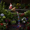 Christmas Santa Solar Kettle Lights Solar Watering Can Lights Outdoor Decoration