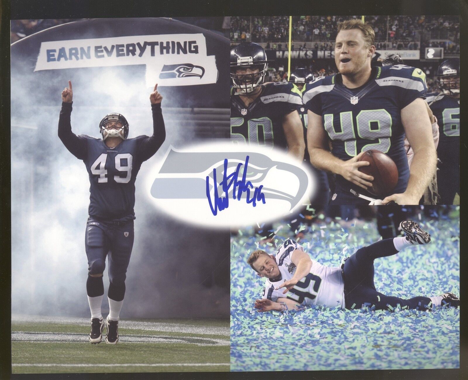 Clint Gresham 8x10 Photo Poster painting #3 Autographed Signed AUTO Seahawks SB XLVIII Champion