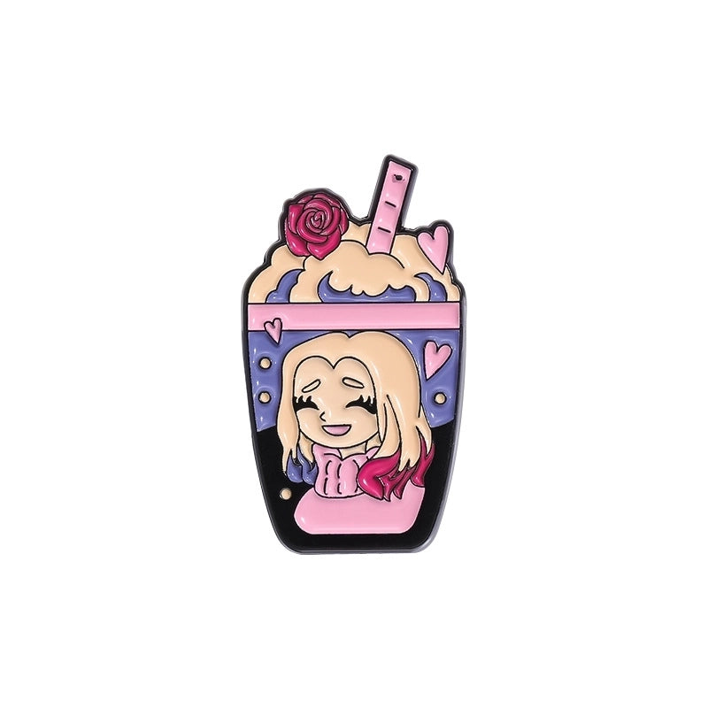 Cartoon Style Cute Cowboy Style Cartoon Character Cup Alloy Stamping Stoving Varnish Women’s Brooches